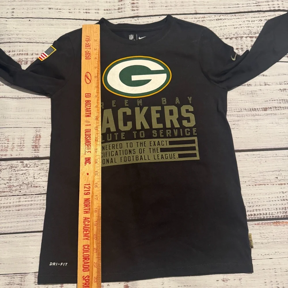 Nike Green Bay‎ Packers Dry Fit NFL Salute to Service Black Shirt Youth Size M